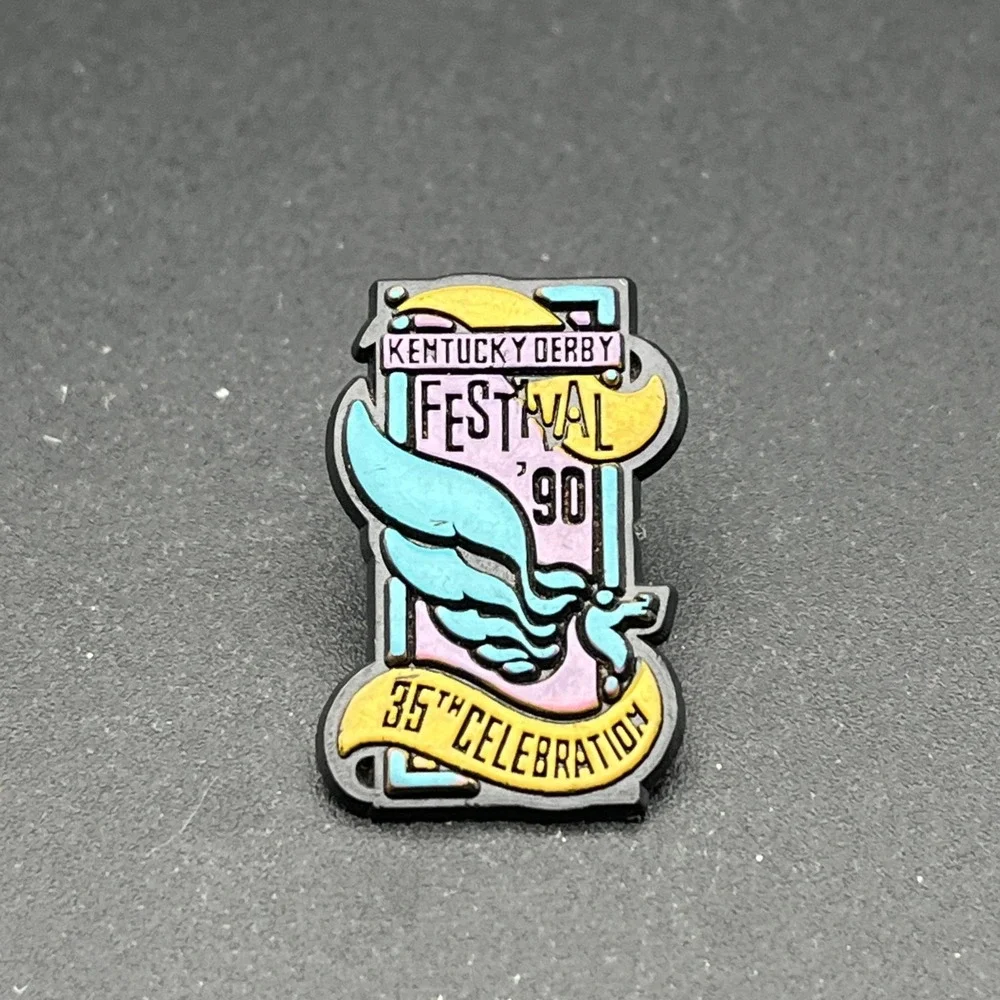 1990 Kentucky Derby Festival 35th Celebration Plastic Lapel‎ Hat Pin